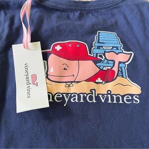 New Vineyard Vines Beach whale size 4 Lifeguard Whale navy longsleeve unisex